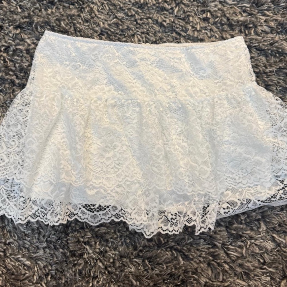 White Lace Mini Skirt